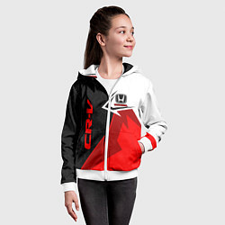 Толстовка на молнии детская Honda CR-V - sport uniform, цвет: 3D-белый — фото 2