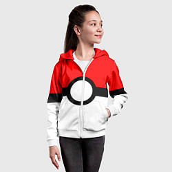 Толстовка на молнии детская Pokeball texture, цвет: 3D-белый — фото 2