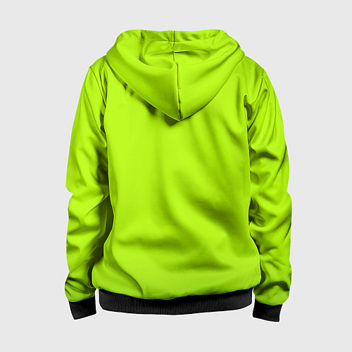 Детская толстовка на молнии Яркий салатовый с лёгким затемнением / 3D-Черный – фото 2