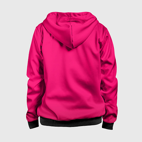 Детская толстовка на молнии Фуксия мягкий градиент / 3D-Черный – фото 2
