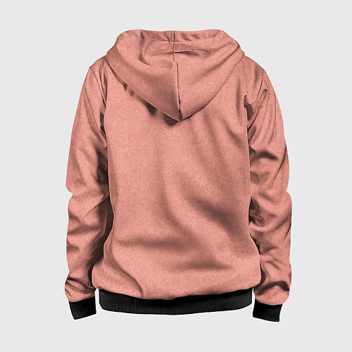 Детская толстовка на молнии Однотонный персиковый текстура / 3D-Черный – фото 2