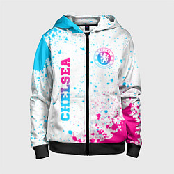 Детская толстовка на молнии Chelsea neon gradient style вертикально