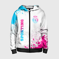 Детская толстовка на молнии Sporting neon gradient style вертикально