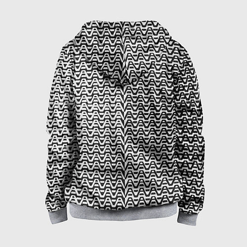 Детская толстовка на молнии Чёрно-белые волнистые линии / 3D-Меланж – фото 2