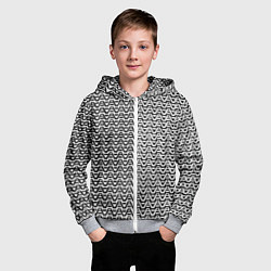 Толстовка на молнии детская Чёрно-белые волнистые линии, цвет: 3D-меланж — фото 2