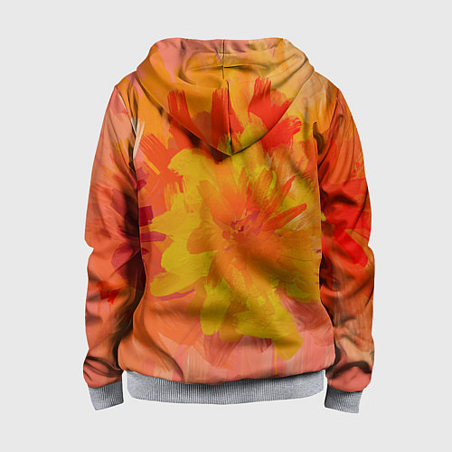 Детская толстовка на молнии Абстракция цветы мастихин / 3D-Меланж – фото 2