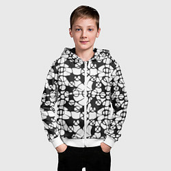 Толстовка на молнии детская Абстрактный узор из кругов и овалов, цвет: 3D-белый — фото 2