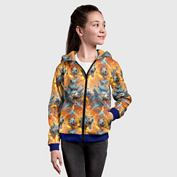 Толстовка на молнии детская Волки и камни, цвет: 3D-синий — фото 2