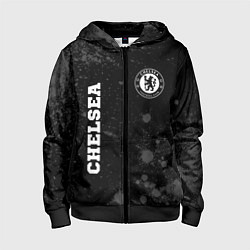 Детская толстовка на молнии Chelsea sport на темном фоне вертикально