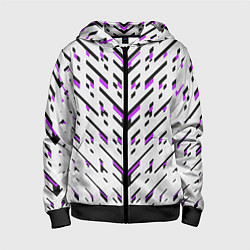 Детская толстовка на молнии Black and purple stripes on a white background