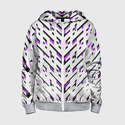 Детская толстовка на молнии Black and purple stripes on a white background