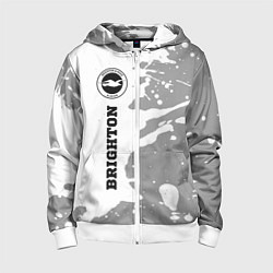 Толстовка на молнии детская Brighton sport на светлом фоне по-вертикали, цвет: 3D-белый