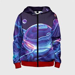 Детская толстовка на молнии Космические мыльные пузыри