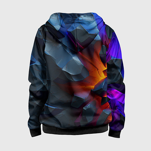 Детская толстовка на молнии Объемные камни в разломе / 3D-Черный – фото 2