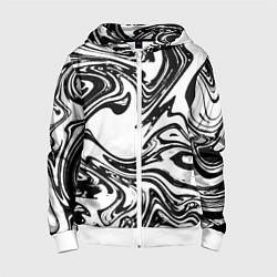 Детская толстовка на молнии Абстрактная черно-белая