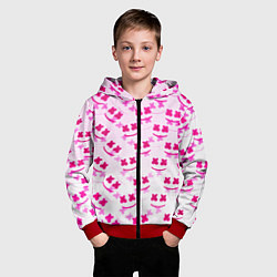 Толстовка на молнии детская Marshmello pink colors, цвет: 3D-красный — фото 2