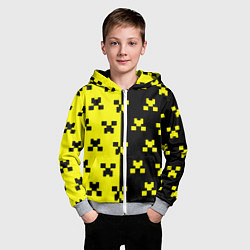 Толстовка на молнии детская Minecraft logo brend online, цвет: 3D-меланж — фото 2