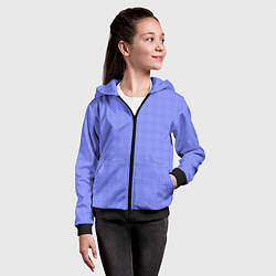 Толстовка на молнии детская Умеренный аспидно-синий клетчатый, цвет: 3D-черный — фото 2