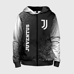 Толстовка на молнии детская Juventus sport на темном фоне вертикально, цвет: 3D-черный