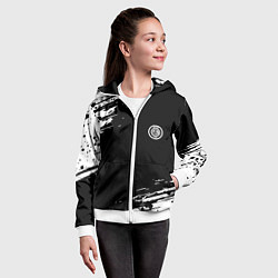 Толстовка на молнии детская Inter абстрактные краски текстура, цвет: 3D-белый — фото 2