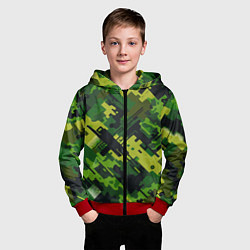 Толстовка на молнии детская Camouflage - pattern ai art, цвет: 3D-красный — фото 2