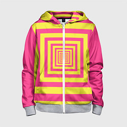 Детская толстовка на молнии Желтые квадраты трансформация