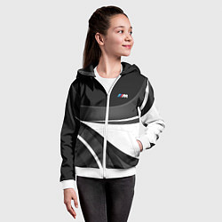 Толстовка на молнии детская BMW M - монохромный, цвет: 3D-белый — фото 2