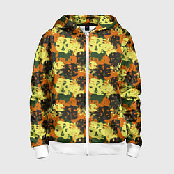 Толстовка на молнии детская Размалеванные черепа, цвет: 3D-белый