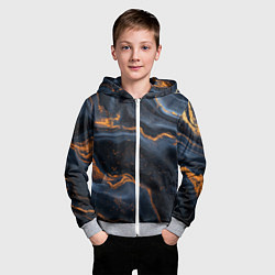Толстовка на молнии детская Лакшери текстура с узорами, цвет: 3D-меланж — фото 2
