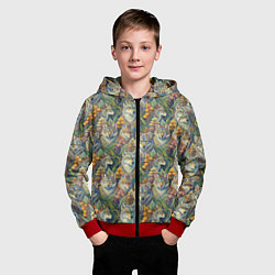 Толстовка на молнии детская Волки паттерн, цвет: 3D-красный — фото 2