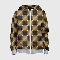 Детская толстовка на молнии Узор в шахматную клетку из квадратов