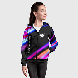 Толстовка на молнии детская Poppy Playtime speed game lights, цвет: 3D-черный — фото 2