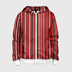 Детская толстовка на молнии Полосами тёмный красный
