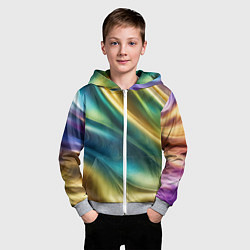 Толстовка на молнии детская Радужная абстракция, цвет: 3D-меланж — фото 2
