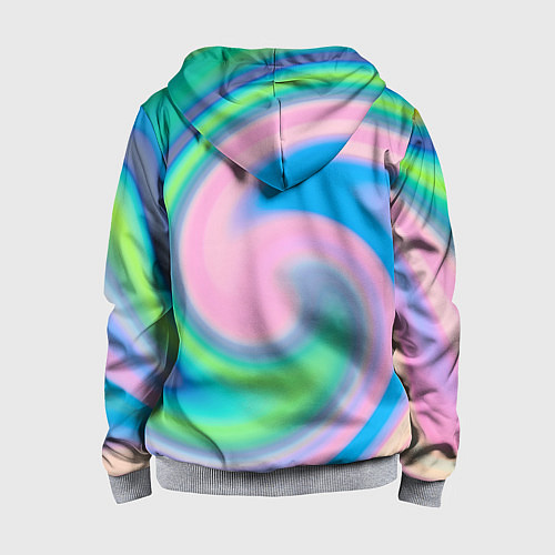Детская толстовка на молнии Абстракция спиральная / 3D-Меланж – фото 2