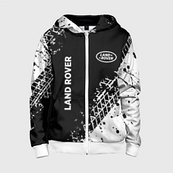 Толстовка на молнии детская Ленд Ровер: следы от шин, цвет: 3D-белый