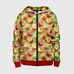 Детская толстовка на молнии Натуральные яблоки паттерн
