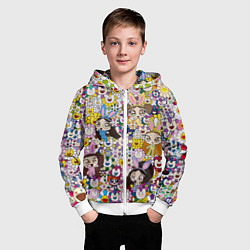 Толстовка на молнии детская Right now NewJeans and Takashi Murakami, цвет: 3D-белый — фото 2