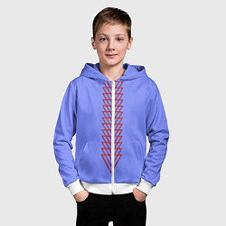 Толстовка на молнии детская Треугольники полосой, цвет: 3D-белый — фото 2