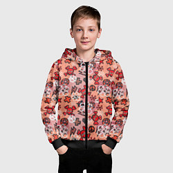 Толстовка на молнии детская Череп с костями узор, цвет: 3D-черный — фото 2
