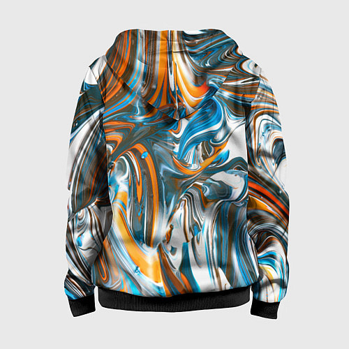 Детская толстовка на молнии Иллюзия смешанных абстрактных красок / 3D-Черный – фото 2