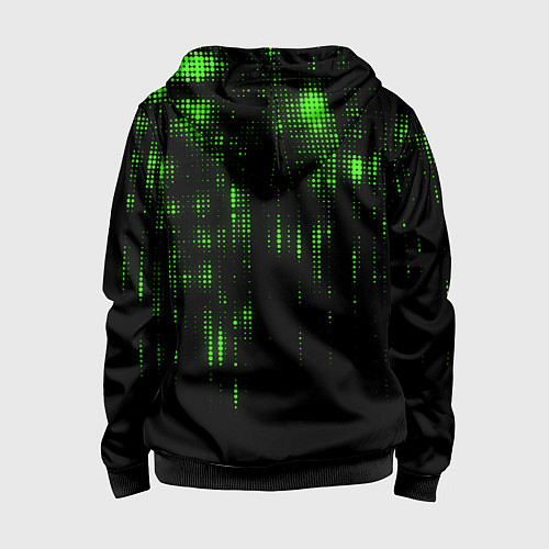 Детская толстовка на молнии Геометрический эффект матрицы / 3D-Черный – фото 2