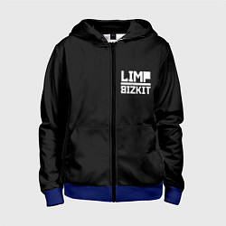Толстовка на молнии детская Lim Bizkit logo, цвет: 3D-синий