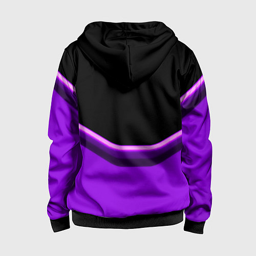 Детская толстовка на молнии Among us neon geometry / 3D-Черный – фото 2