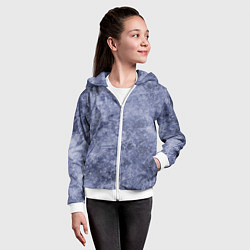 Толстовка на молнии детская Абстракция - синий лёд, цвет: 3D-белый — фото 2