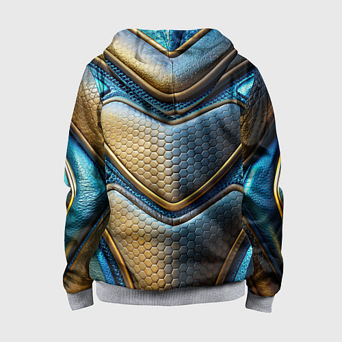 Детская толстовка на молнии Объемный футуристический текстурный костюм из кожи / 3D-Меланж – фото 2