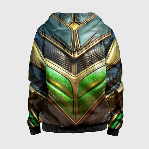 Детская толстовка на молнии Футуристичная объемная текстура из кожи / 3D-Черный – фото 2