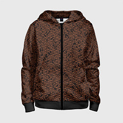 Детская толстовка на молнии Волнистая текстура чёрно-коричневый