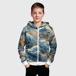 Толстовка на молнии детская Абстрактная композиция - нейросеть, цвет: 3D-белый — фото 2