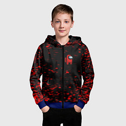 Толстовка на молнии детская Among us текстура краски, цвет: 3D-синий — фото 2